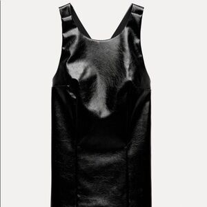 Faux Leather Cross Top